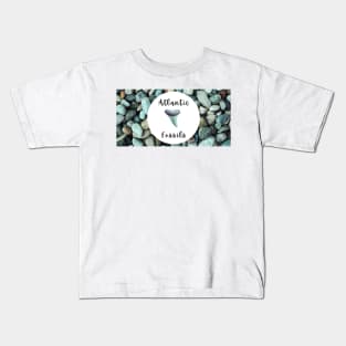 River Rocks Nautical Light Blue Atlantic Fossils Shark Tooth Print Kids T-Shirt